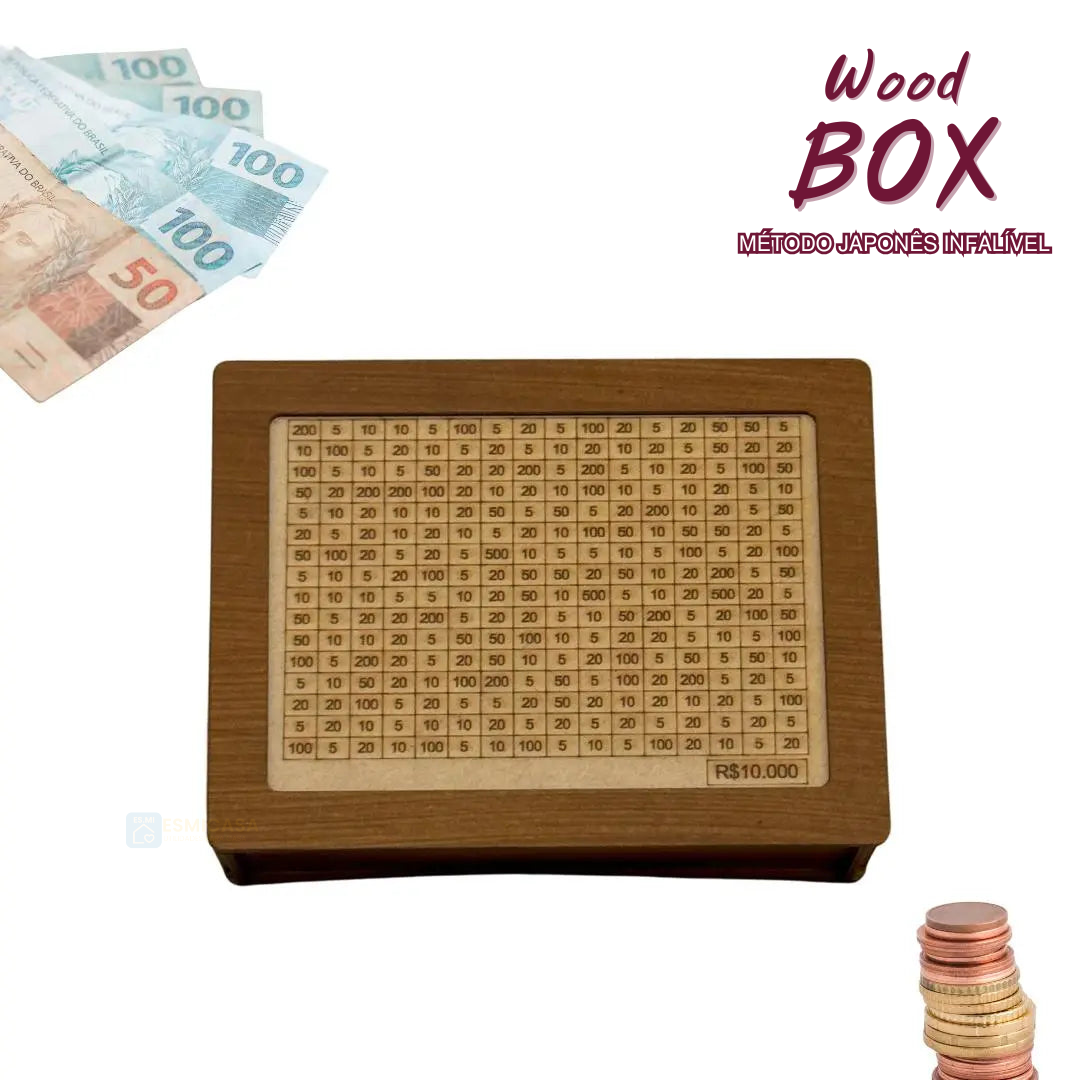 WoodBox - Guarde dinheiro usando o método tradicional Japônes