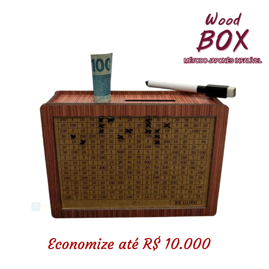 WoodBox - Guarde dinheiro usando o método tradicional Japônes