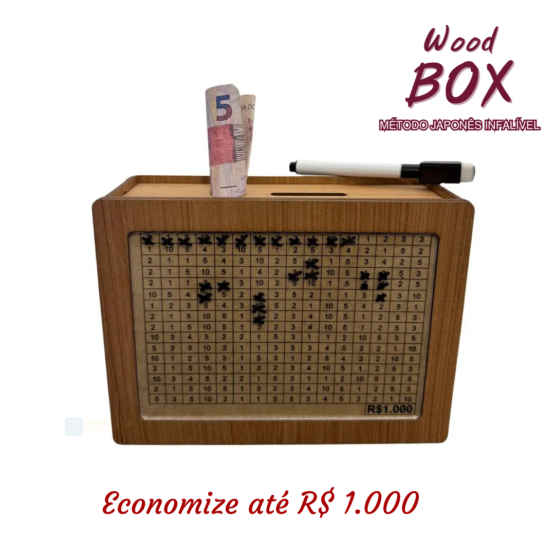 WoodBox - Guarde dinheiro usando o método tradicional Japônes